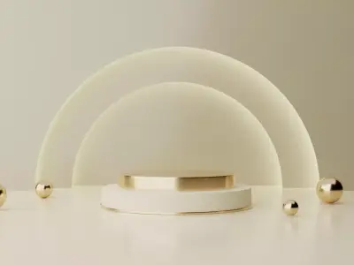 Free a sophisticated podium in cream and gold Free 3D model