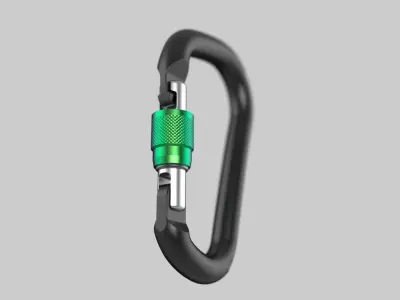 Large Screwgate Carabiner 3D model