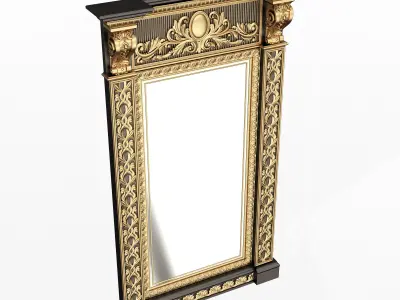 Carved Classic Mirror 06 Low-poly 3D model