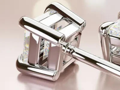 Princess stones ear rings 3D print model