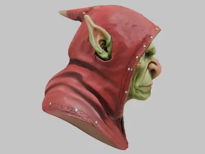 Goblin Alchemist Bust 3D Model Low-poly 3D model