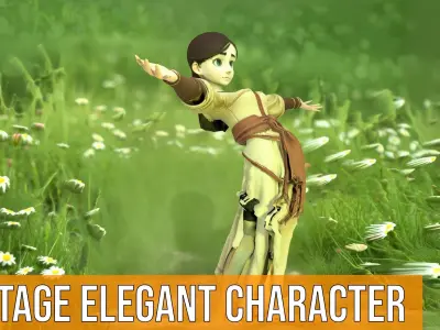 Vintage Elegant Character model pack Low-poly 3D model