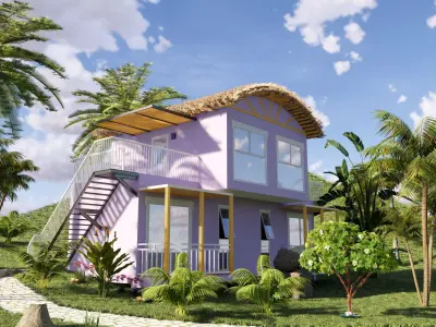 Duplex villa - Beach motel 3D model