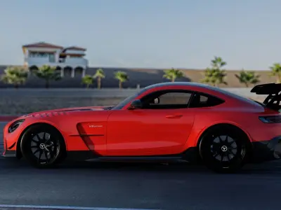 Rigged Mercedes Benz AMG GT Black Series 3D model