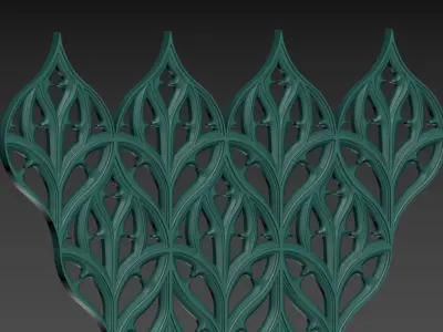 Seamless Gothic pattern 1 3D print model