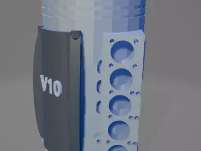 3D Printable- V10 Engine Block Beer Mug with Fixed Flywheel  3D print model