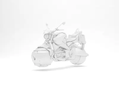 SciFi hover-bike motorcycle - simple stylized textured Free 3D model