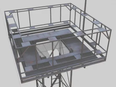 3D Collection of electric power observation towers model Low-poly 3D model
