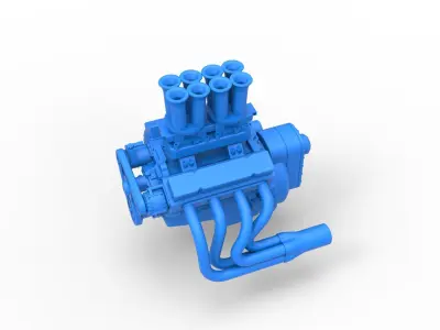 Engine of Drag racing Airboat Scale 1 to 25 3D print model