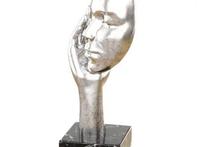 Decorative figurine face in hand 3D model