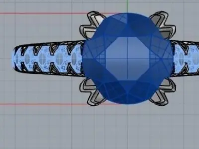 Round stone ring 322 3D print model