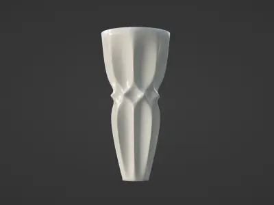 Vase porcelain white 2 3D model