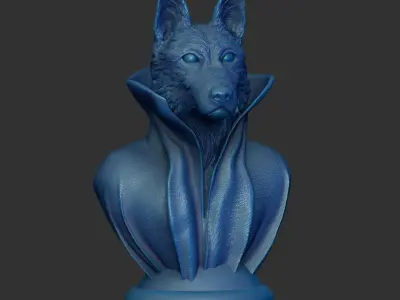 German Shepherd - with Cape Collar on Pedestal 3D print model