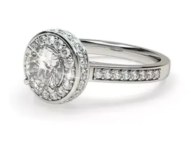 Engagement rings  round stone 3D print model