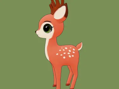 Anime Deer 3D model