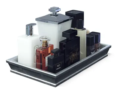 Cosmetics Set 3D Model bathroom vanity tray 3D model