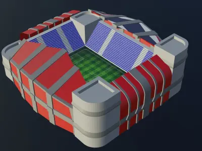 Football Stadium - Thailand Low-poly 3D model