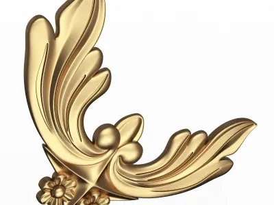 Corner Carved Plaster Molding Decoration 026 Low-poly 3D model