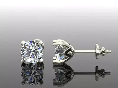 Women Diamond Earrings 3D print model 102