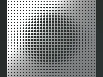 Perforated panel with parametric pattern 24-O-09 3D model