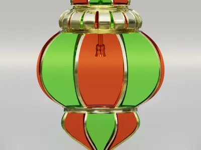 Moroccan round pendants glass lamp 3D model