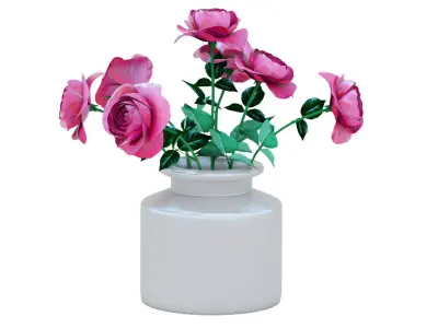 Vase with Roses 3D model