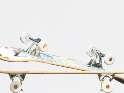 well modeled skateboard Low-poly 3D model