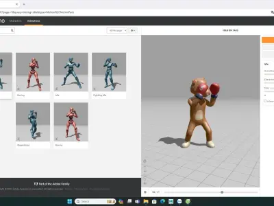 Boxing Cheetah Animal Animated Low-poly 3D model