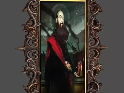 French Old Photo Frame 02 Low-Poly 3D Model Low-poly 3D model