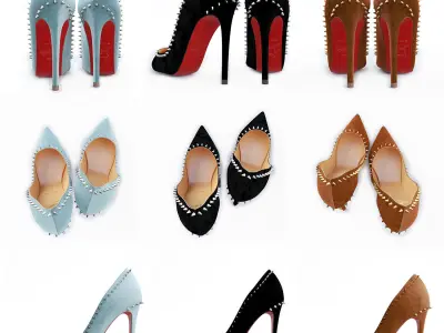 Christian Louboutin Anjalina 100mm High Heels 3D model