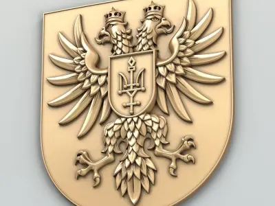 Coat of arms of Chernihivskiy region of Ukraine 3D model