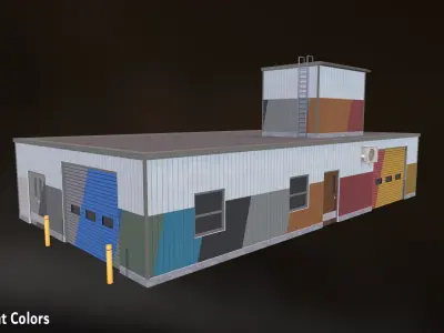 Warehouse 02 Model - Game Ready Low-poly 3D model