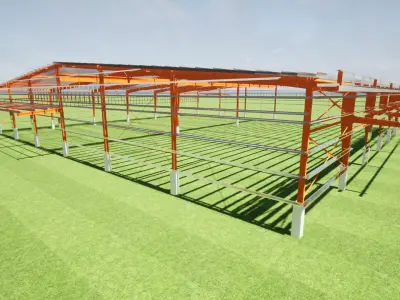 steel structure building model 3D model