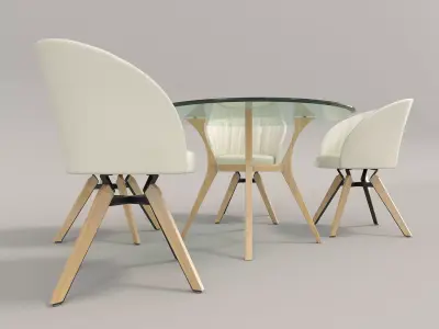 Modern Table and Chair Set 4 3D model