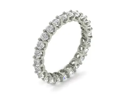 U Shaped Eternity Ring 3 point 1 mm stone size swiss 19 and EU59 3D print model