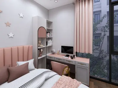 Neoclassical bedroom for girls 3D print model