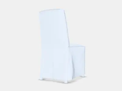 BERGMUND Chair with long cover Low-poly 3D model