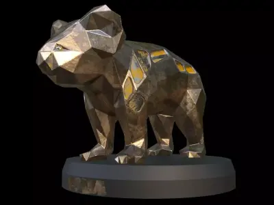  Steampunk Koala Low-poly 3D model