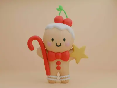 Christmas gingerbread cookie 10 3D print model