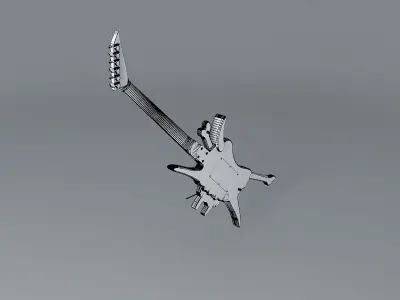 Jackson randy piper skull guitar Free 3D model