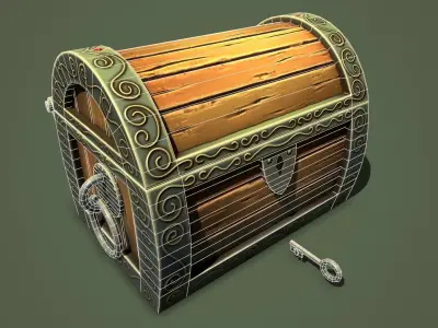 magic chest Low-poly 3D model