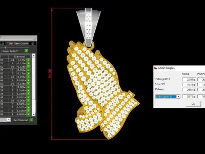 Jesus Hands Pendant 3D print model
