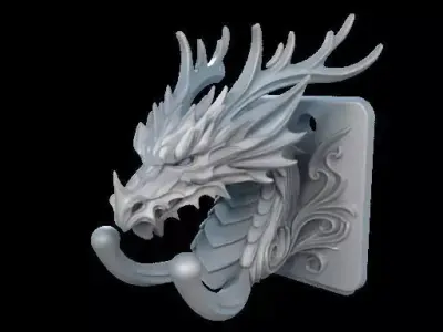 Dragon Head Wall Mount 3D print model