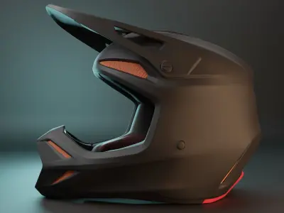 Fox Racing V3 RS 2023 Solid Helmet Matte Black 3D model