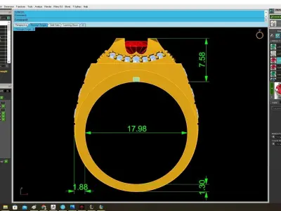 Luxury Oval Gemstone Statement Ring for Men  3969 3D print model