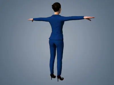 Businesswoman business woman in suit Low-poly 3D model Low-poly 3D model