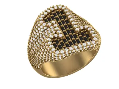 Letter Number 1  Ring 3D print model