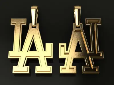 LA Dodgers Logo Pendant 3D print model