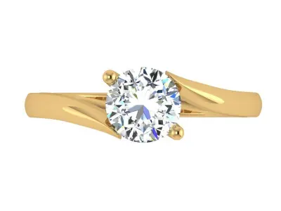 Criss cross two prong solitaire 3D print model