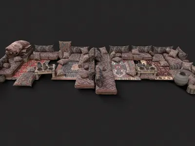 Old Traditional Eastern Nomads Tent 1 Low Poly PBR  Low-poly 3D model